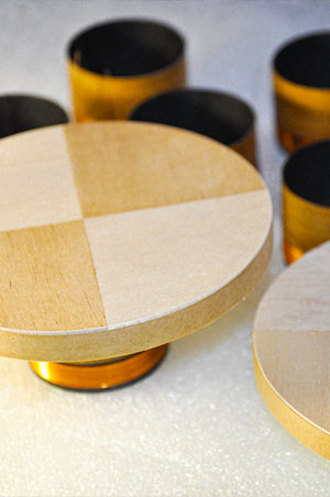 Balsa wood flat diffuser of woofer driver