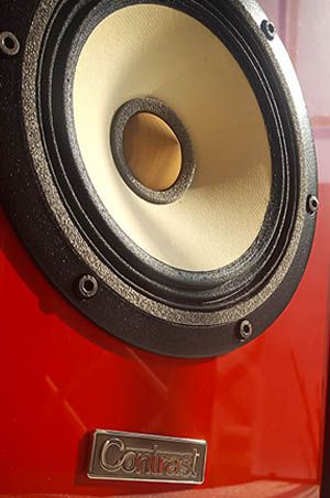 High quality red piano lacquer finish.